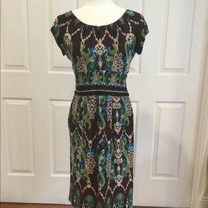Dress Barn Print Cap Sleeve Pockets